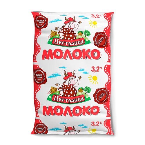 БЗМЖ МОЛОКО ПЕСТРАВКА 3,2% 900МЛ ТФА