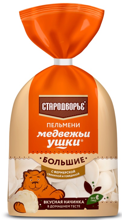 ПЕЛЬМЕНИ МЕДВЕЖЬИ УШКИ СВИНИНА/ГОВЯДИНА СТАРОДВОРЬЕ 700ГР