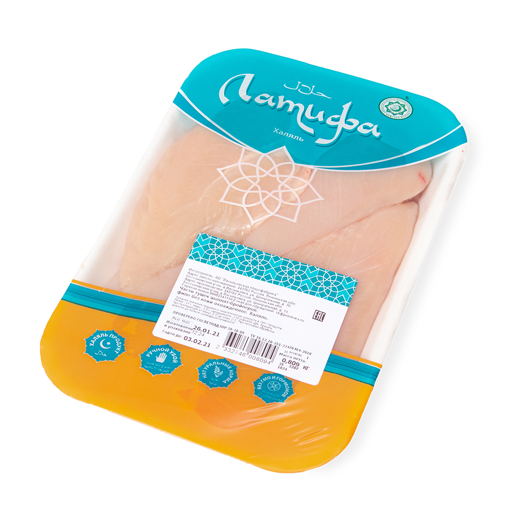 ФИЛЕ ГРУДКИ БЕЗ КОЖИ /ЛАТИФА /ПОДЛ/М/ ОХЛ.