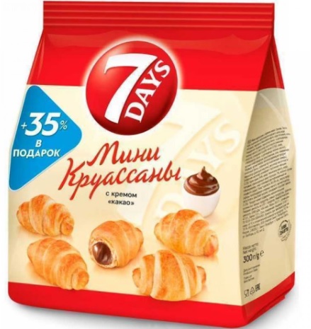 КРУАССАНЫ СЕВЕН ДЕЙС МИНИ КАКАО 265ГР