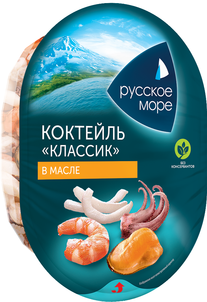 Коктейль из морепродуктов Русское море в растительном масле"Классик" 180гр