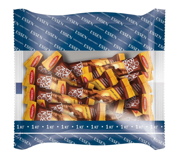 КОНФЕТЫ БОН БОНЕЛЬ С КАРАМЕЛЬЮ, ПЕЧЕНЬЕМ И КАКАО ЭССЕН 1КГ