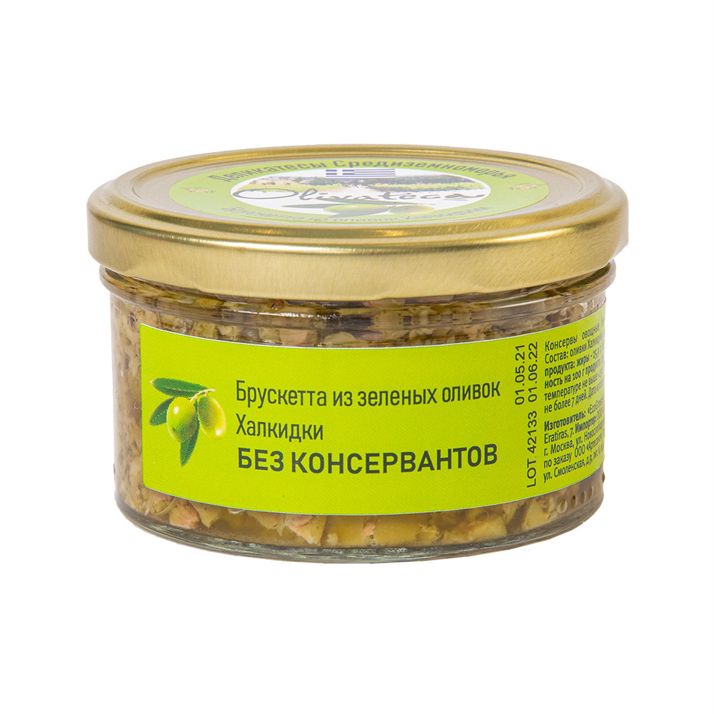 БРУСКЕТТА ИЗ ОЛИВОК ХАЛКИДИКИ С ДОБАВКАМИ СТ/Б 150ГР