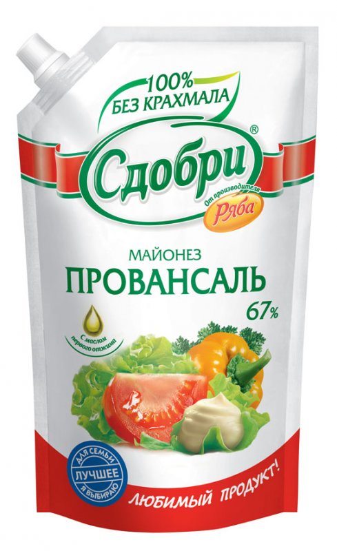 МАЙОНЕЗ СДОБРИ ПРОВАНСАЛЬ 67% 350ГР Д/П