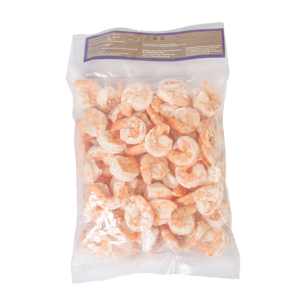 КРЕВЕТКИ VANNAMEI 26/30 Б/Г, ОЧИЩЕННЫЕ, БЕЗ ПИЩЕВОГО ТРАКТА С ХВОСТОМ 0,93КГ