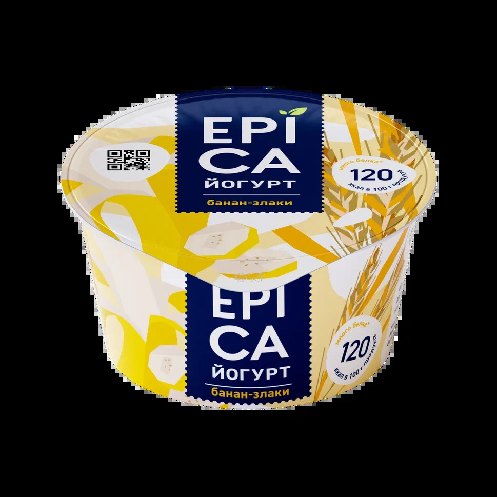 Йогурт EPICA с бананом и злаками 4,9% 130г