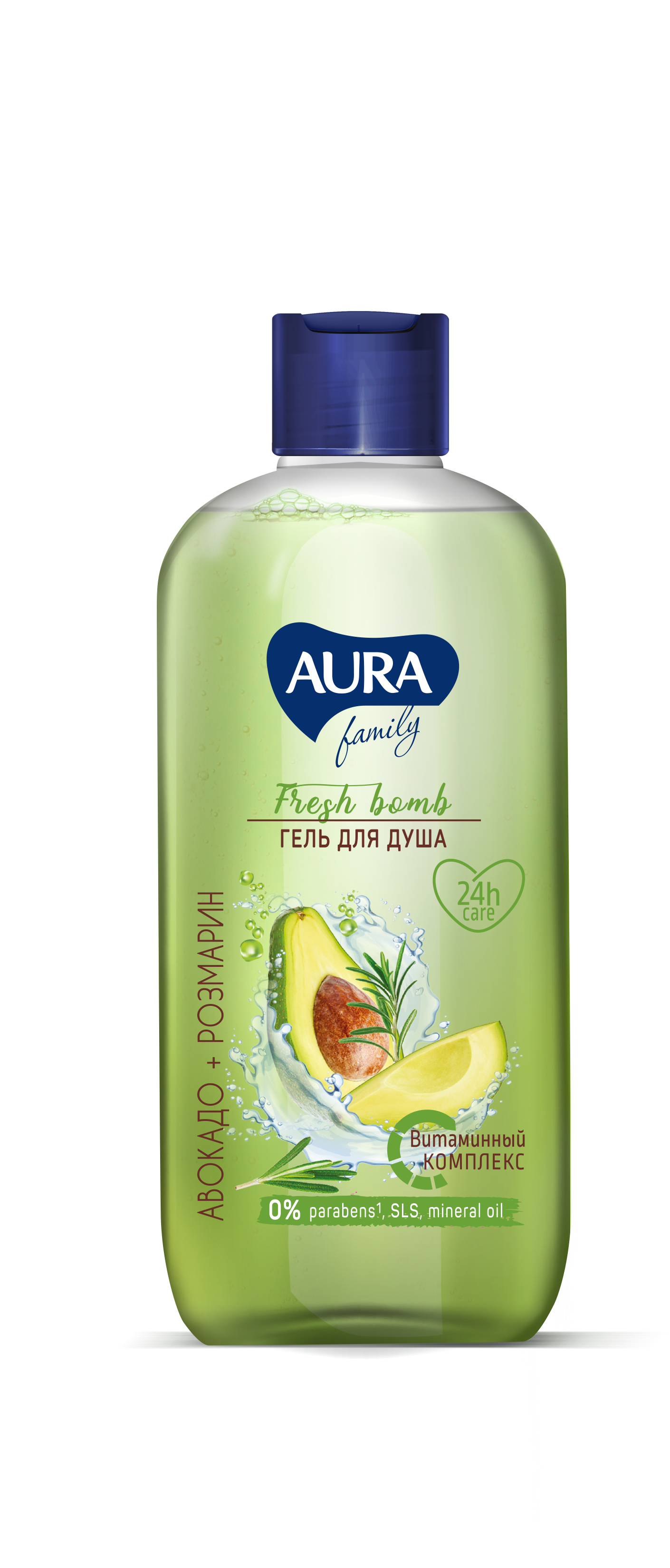 ГЕЛЬ ДЛЯ ДУША AURA FAMILY АВОКАДО И РОЗМАРИН 400МЛ