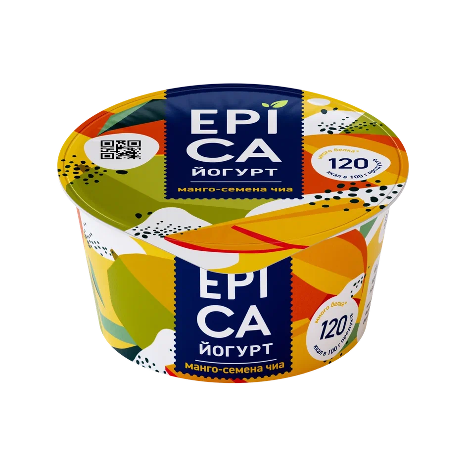 Йогурт EPICA с манго и семенами чиа, 5.0%, 130 г
