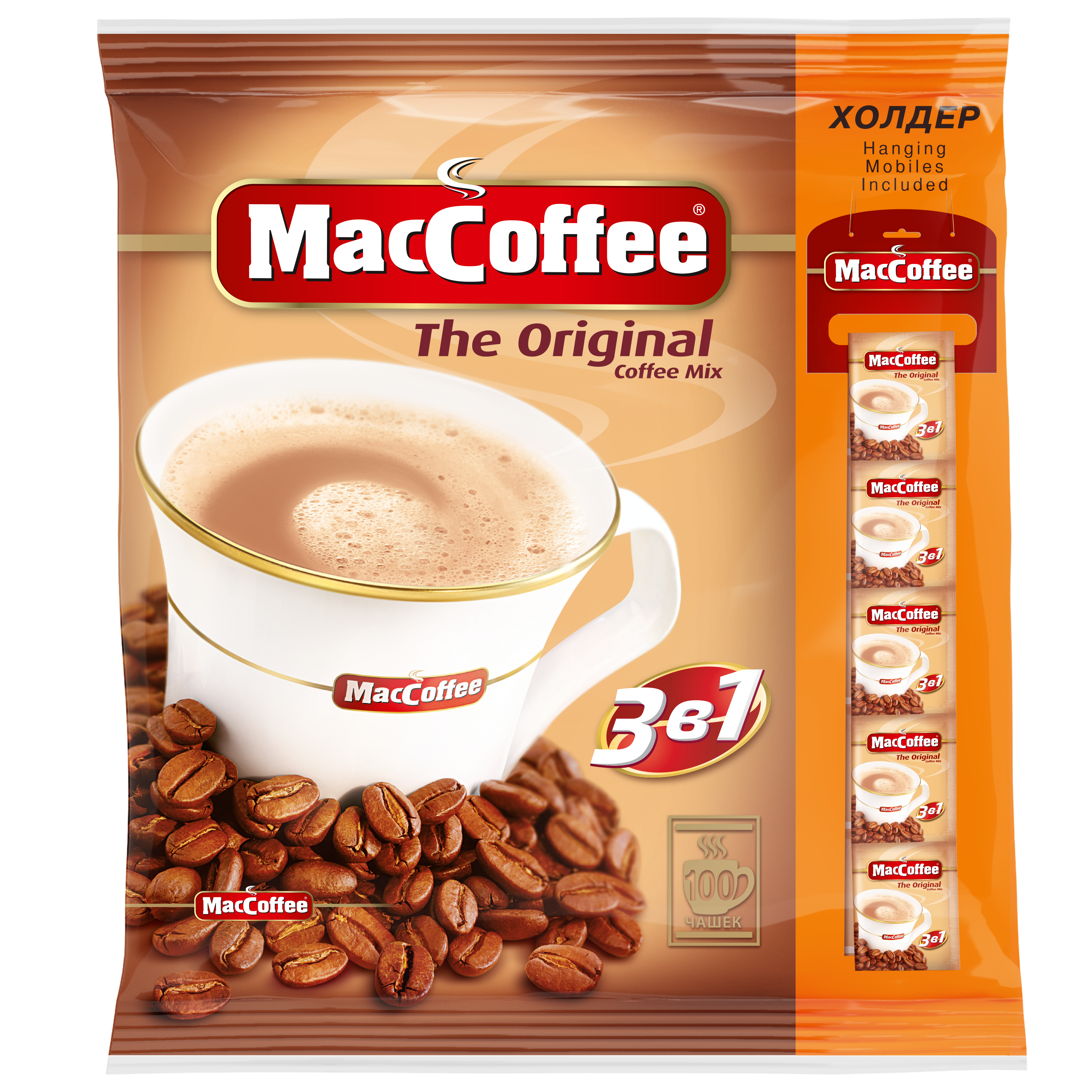 КОФЕЙНЫЙ НАПИТОК MACCOFFEE 3В1 РАСТВОРИМЫЙ, М/У 20Г