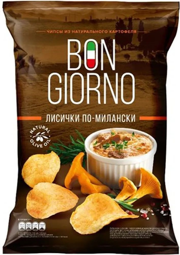 ЧИПСЫ BON GIORNO ЛИСИЧКИ ПО-МИЛАНСКИ 80Г