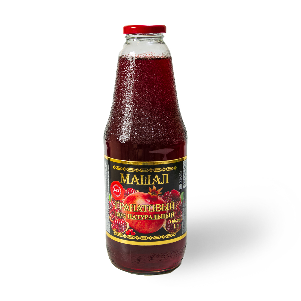 Сок Машал Гранатовый Натуральный в стеклянной бутылке 1л.