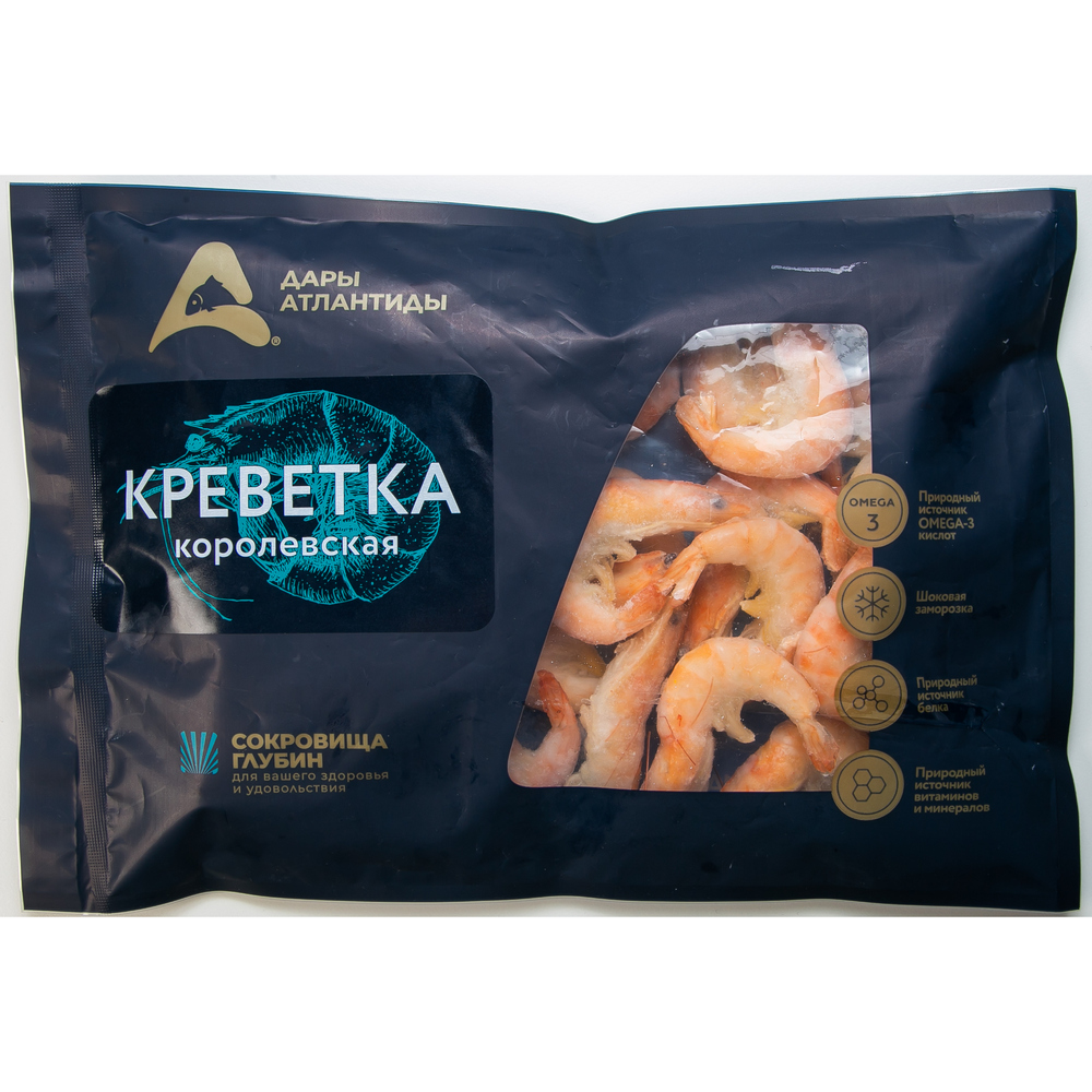 КРЕВЕТКА ДАРЫ АТЛАНТИДЫ КОРОЛЕВСКАЯ 50/70 Н/Р В/М 0,5 КГ