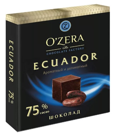 ШОКОЛАД О`ЗЕРА ЭКВАДОР 75% 90ГР