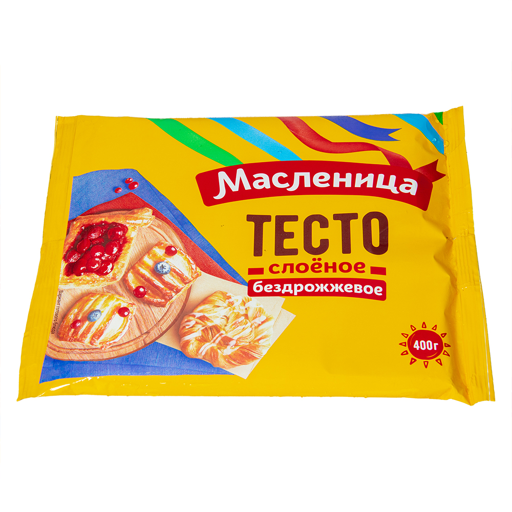 ТЕСТО СЛОЕНОЕ БЕЗДРОЖЖЕВОЕ МАСЛЕННИЦА 400ГР