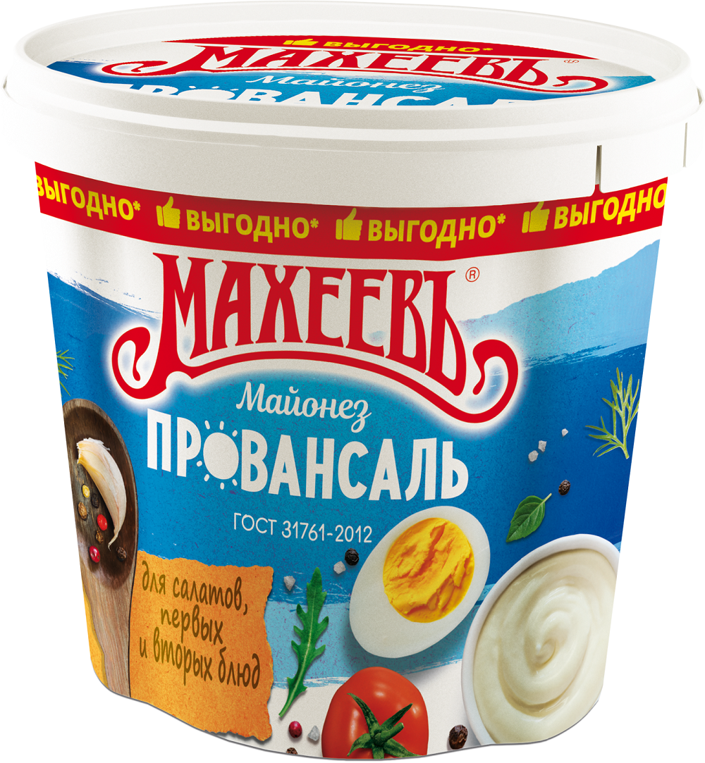 МАЙОНЕЗ МАХЕЕВ ПРОВАНСАЛЬ БЕЛЫЙ 50,5% 820МЛ ВЕДРО