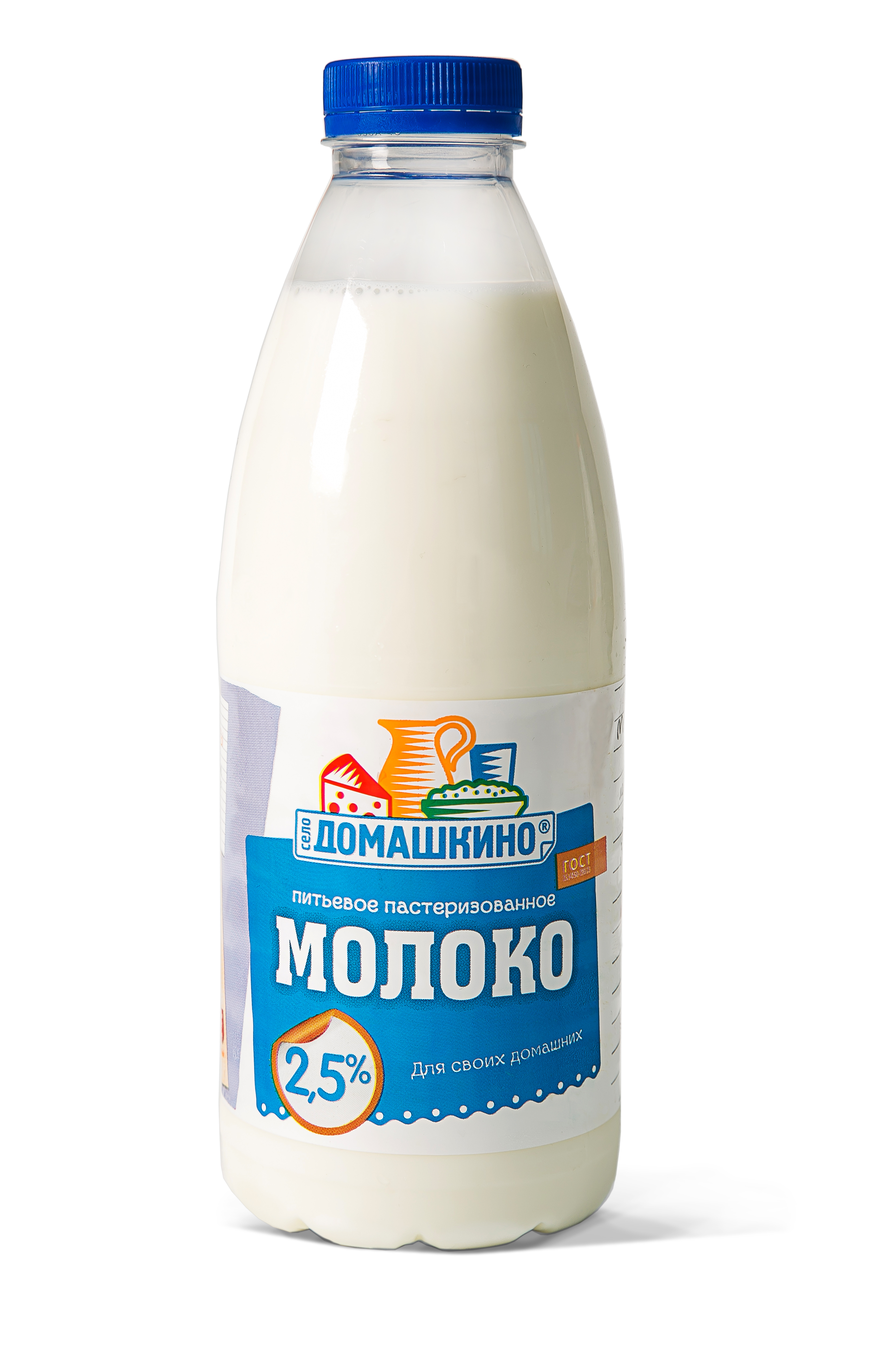 Молоко Село Домашкино пастеризованное 2,5% ПЭТ 0,9л