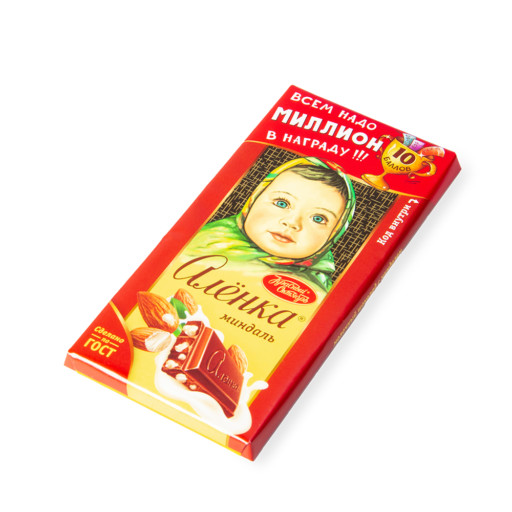ШОКОЛАД АЛЕНКА С МИНДАЛЕМ 90ГР