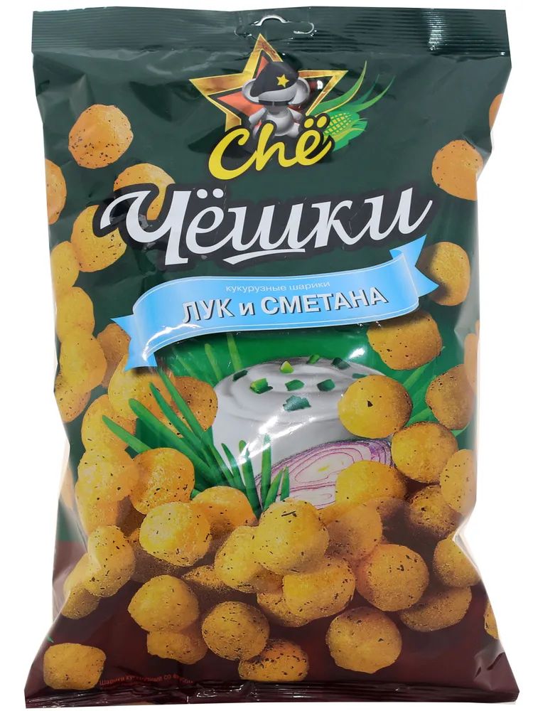 КУКУРУЗНЫЕ ШАРИКИ ЧЕШКИ ЛУК СМЕТАНА 60ГР