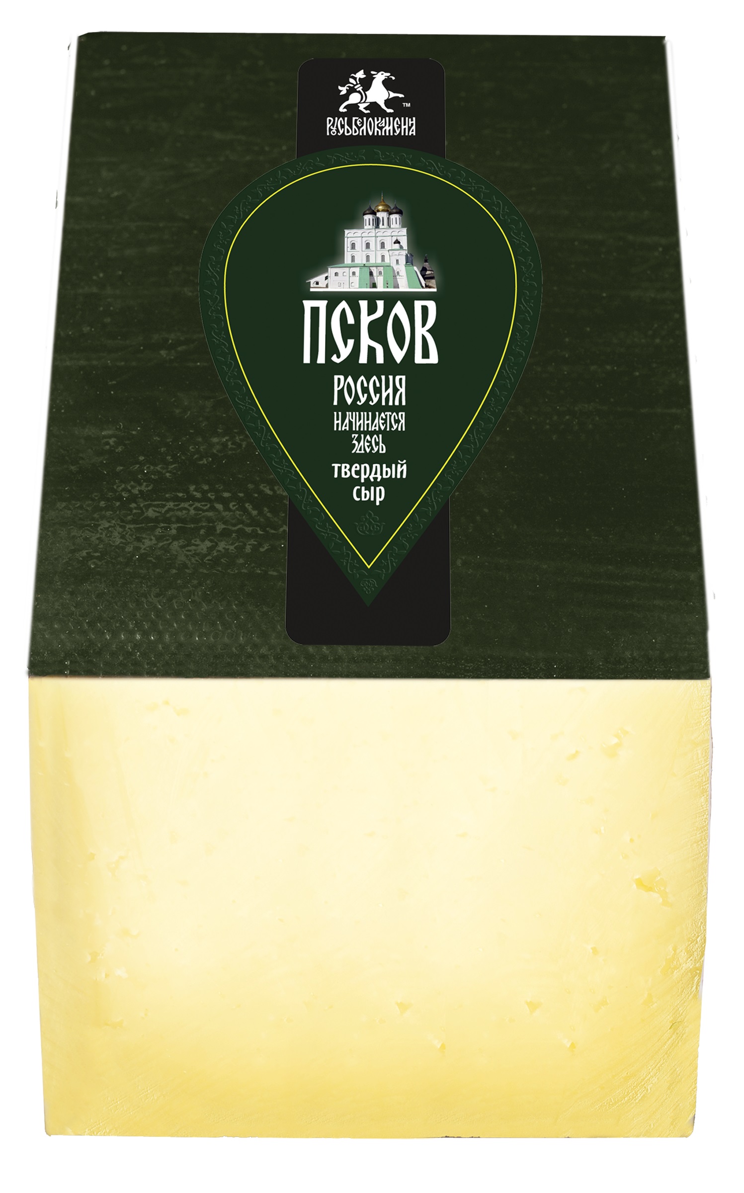 (ТМ Русь Белокаменна) Сыр твердый «Псков» 45%, брус 1,2кг