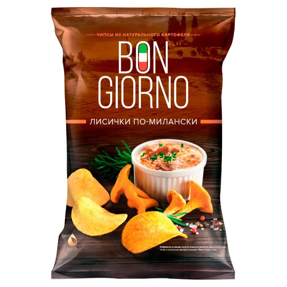 ЧИПСЫ BON GIORNO ЛИСИЧКИ ПО-МИЛАНСКИ 80Г
