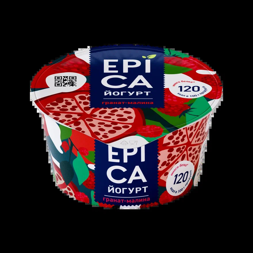 Йогурт EPICA с гранатом и малиной, 4.8%, 130 г