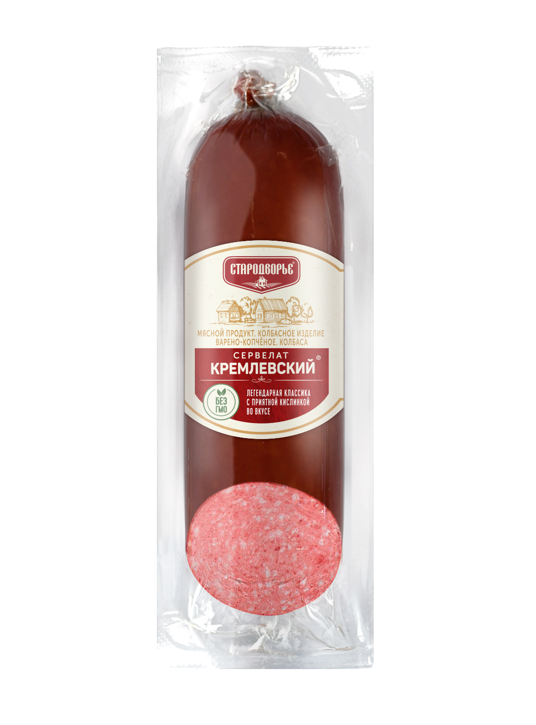 КОЛБАСА СЕРВЕЛАТ КРЕМЛЕВСКИЙ БОРДО СТАРОДВОРЬЕ В/К 350ГР