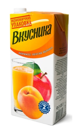 НЕКТАР ВКУСНИКА 1,93Л АБРИКОС/ПЕРСИК/ЯБЛОКО