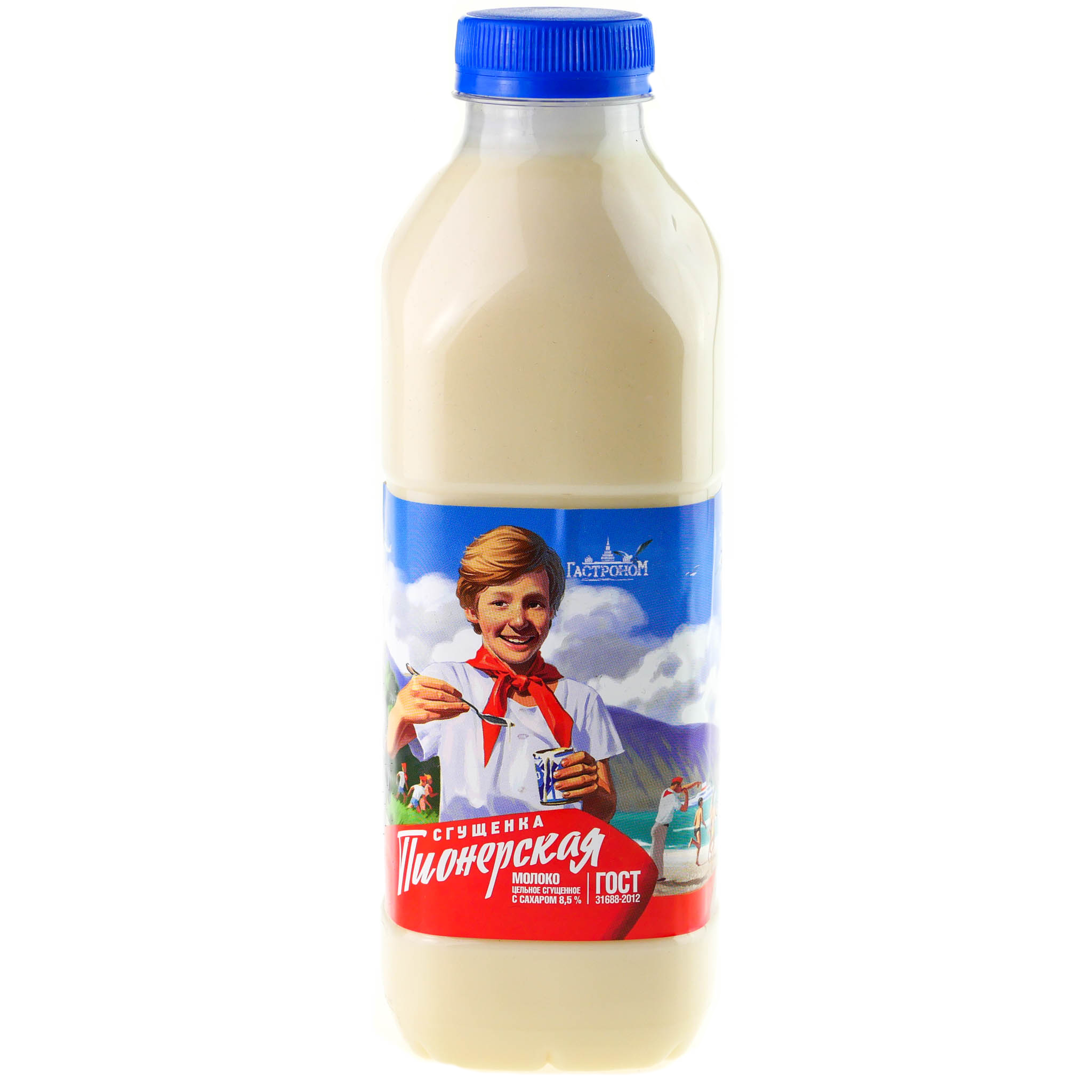 БЗМЖ МОЛОКО ЦЕЛЬНОЕ СГУЩЕННОЕ С САХАРОМ ПИОНЕРСКАЯ ГОСТ 1КГ ПЭТ