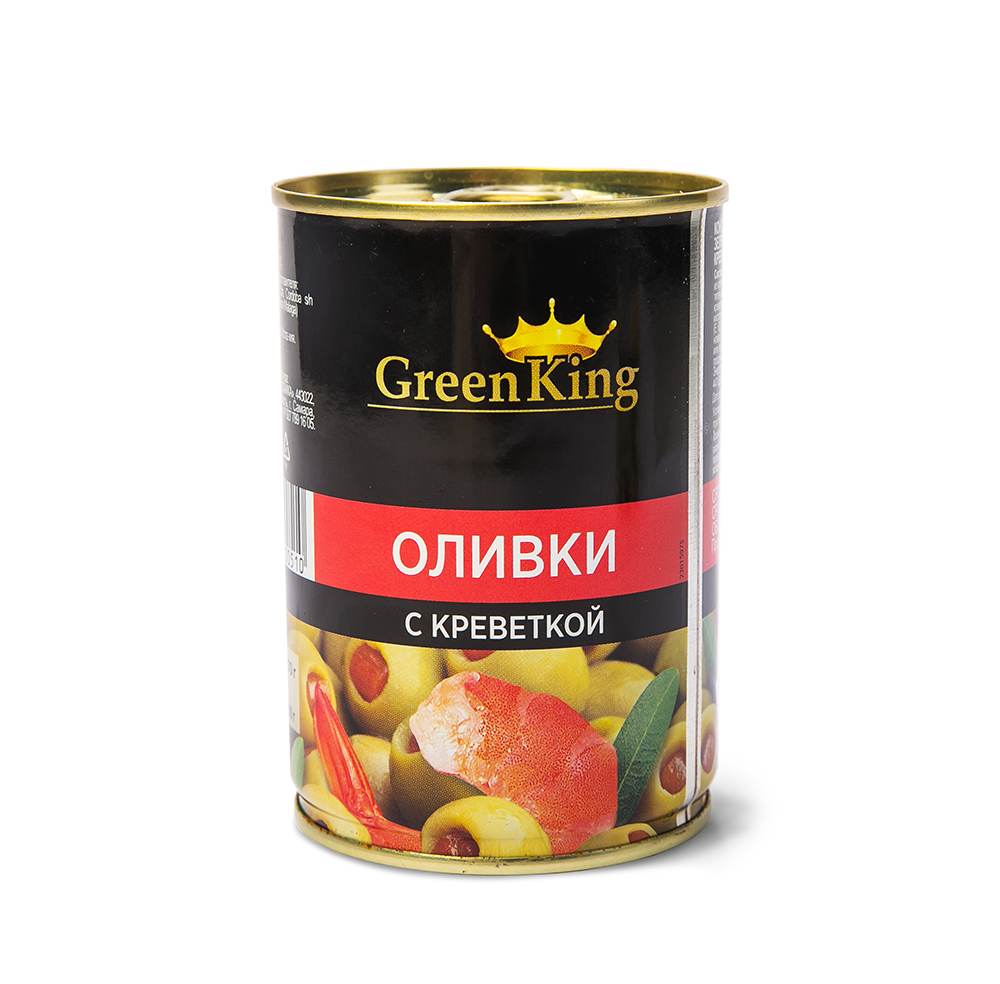 ОЛИВКИ ГРИН КИНГ ФАРШИРОВАННЫЕ КРЕВЕТКОЙ 290ГР Ж/Б