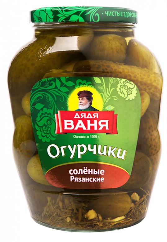 ОГУРЦЫ СОЛЕНЫЕ РЯЗАНСКИЕ ДЯДЯ ВАНЯ 1,8Л СТ/Б