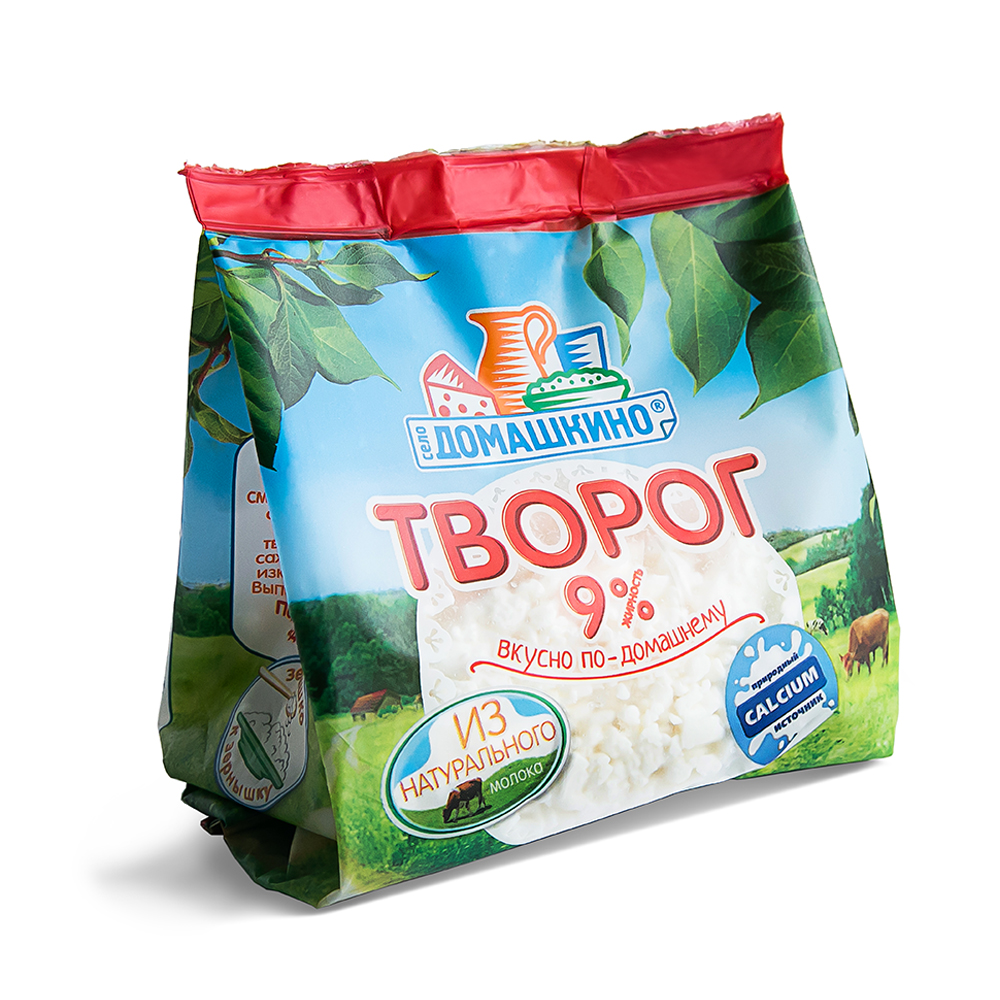 БЗМЖ ТВОРОГ СЕЛО ДОМАШКИНО 9% 180ГР СТАБИЛОБЭГ