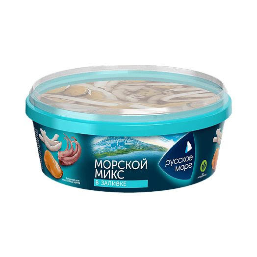 КОКТЕЙЛЬ ИЗ МОРЕПРОДУКТОВ РУССКОЕ МОРЕ В ЗАЛИВКЕ "МОРСКОЙ МИКС"  300ГР