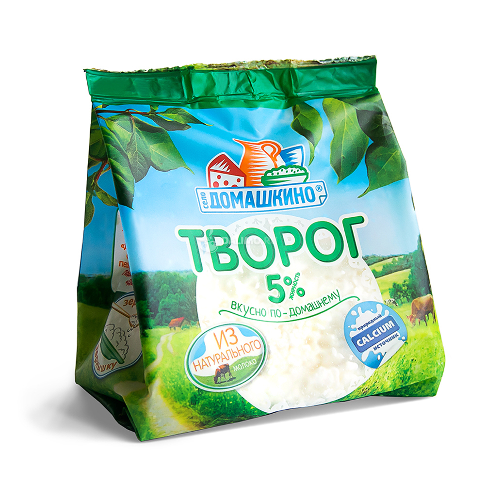 БЗМЖ ТВОРОГ СЕЛО ДОМАШКИНО 5% 180ГР СТАБИЛОБЭГ