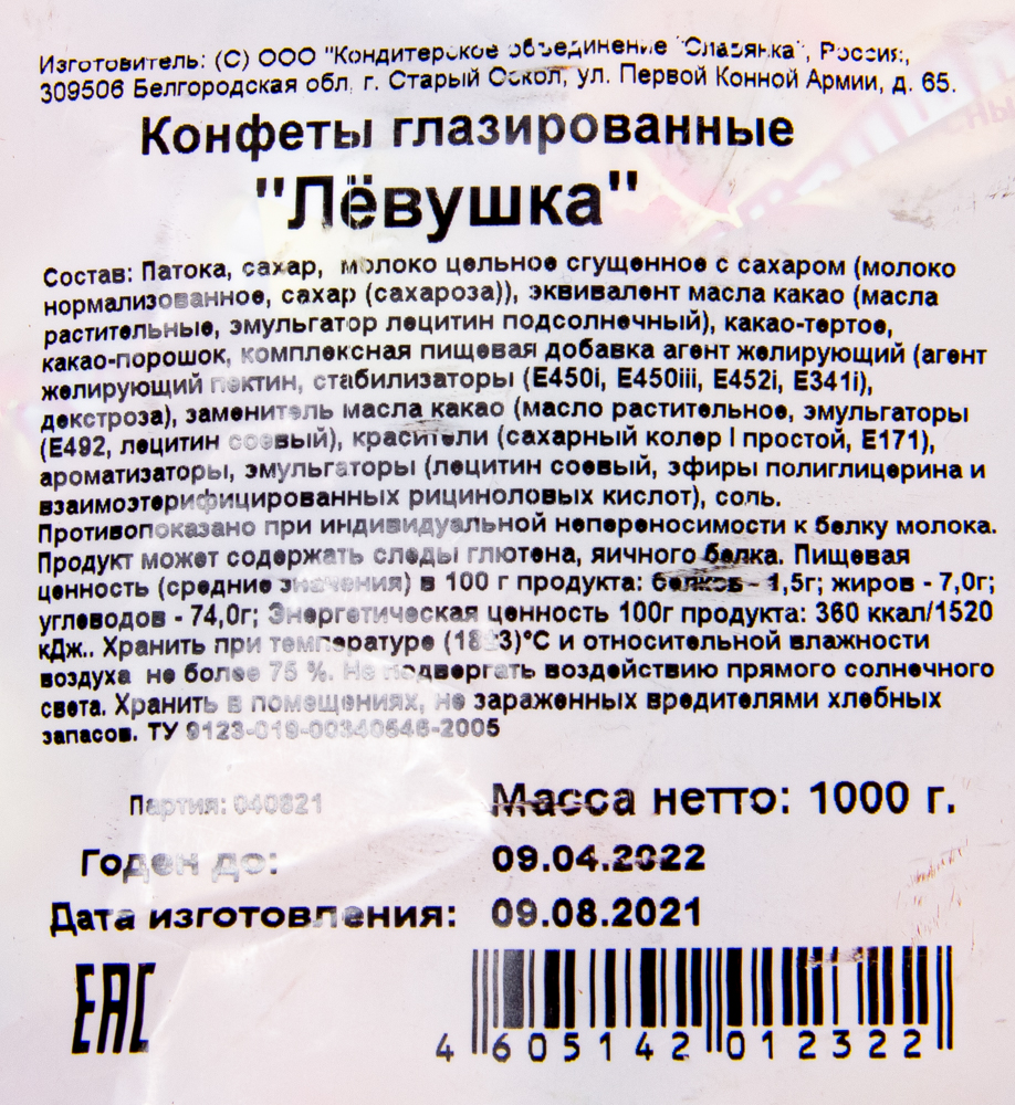 Конфеты желейные в шок.глазури Левушка 1 кг