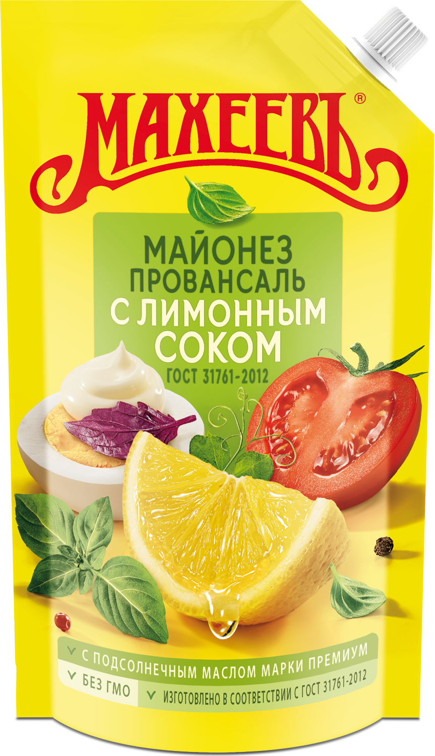 МАЙОНЕЗ МАХЕЕВ С ЛИМОННЫМ СОКОМ 400ГР П/ДОЗ