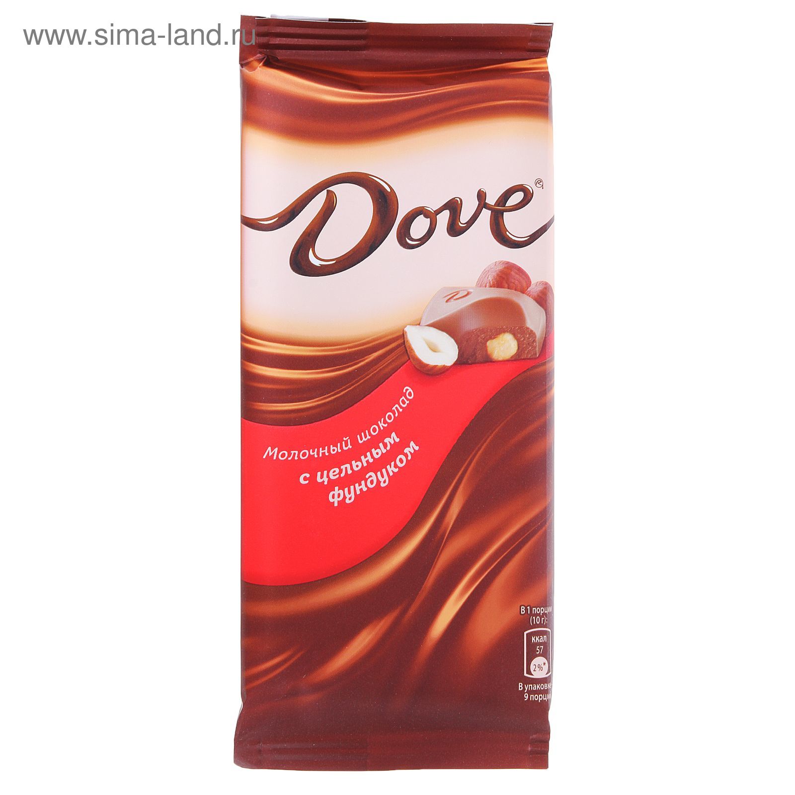 Шоколад Dove молочный с цельным фундуком 90г