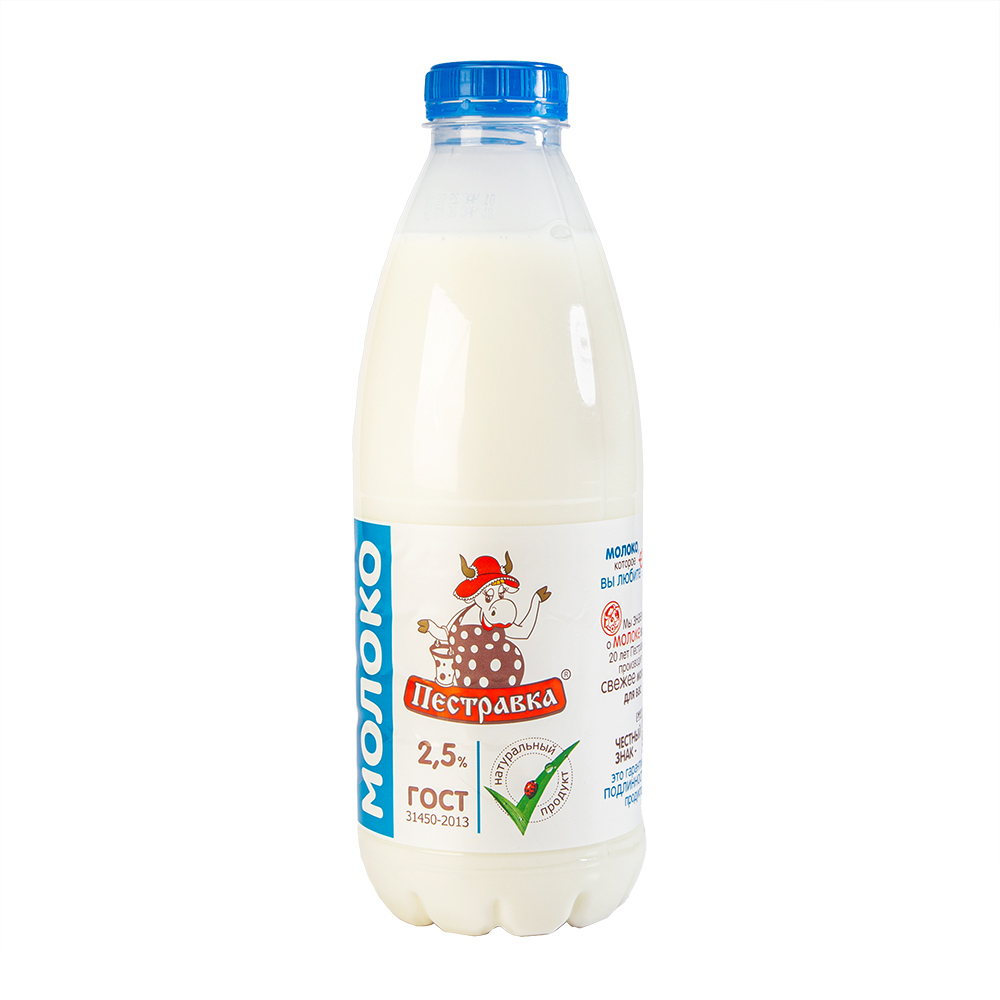 БЗМЖ МОЛОКО ПЕСТРАВКА 2,5% 0,956Л ПЭТ
