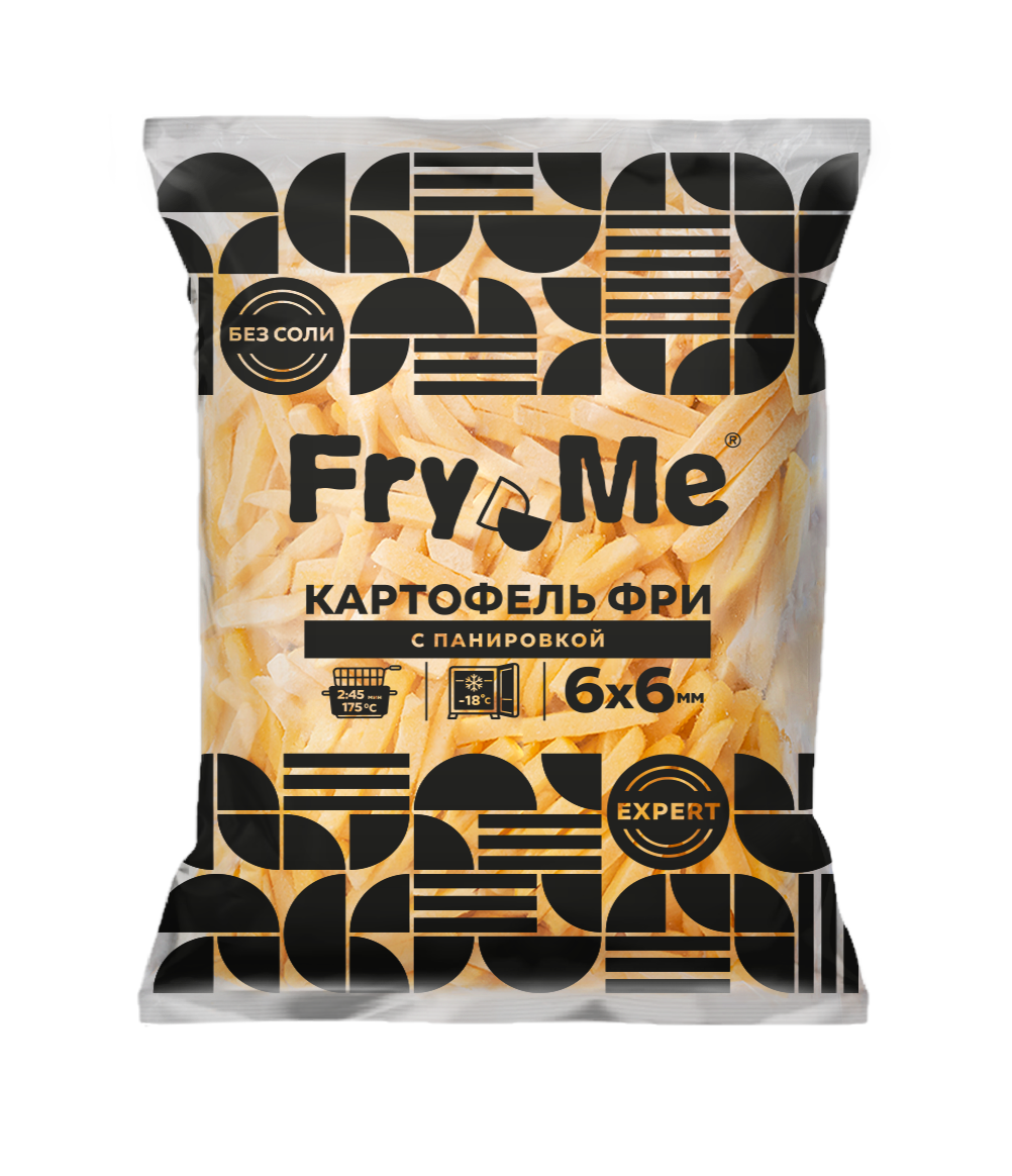 Картофель фри с панировкой Fry Me 6х6мм 2,5 кг