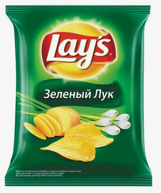 ТОП 100 Чипсы Lays со вкусом молодого зеленого лука 70г