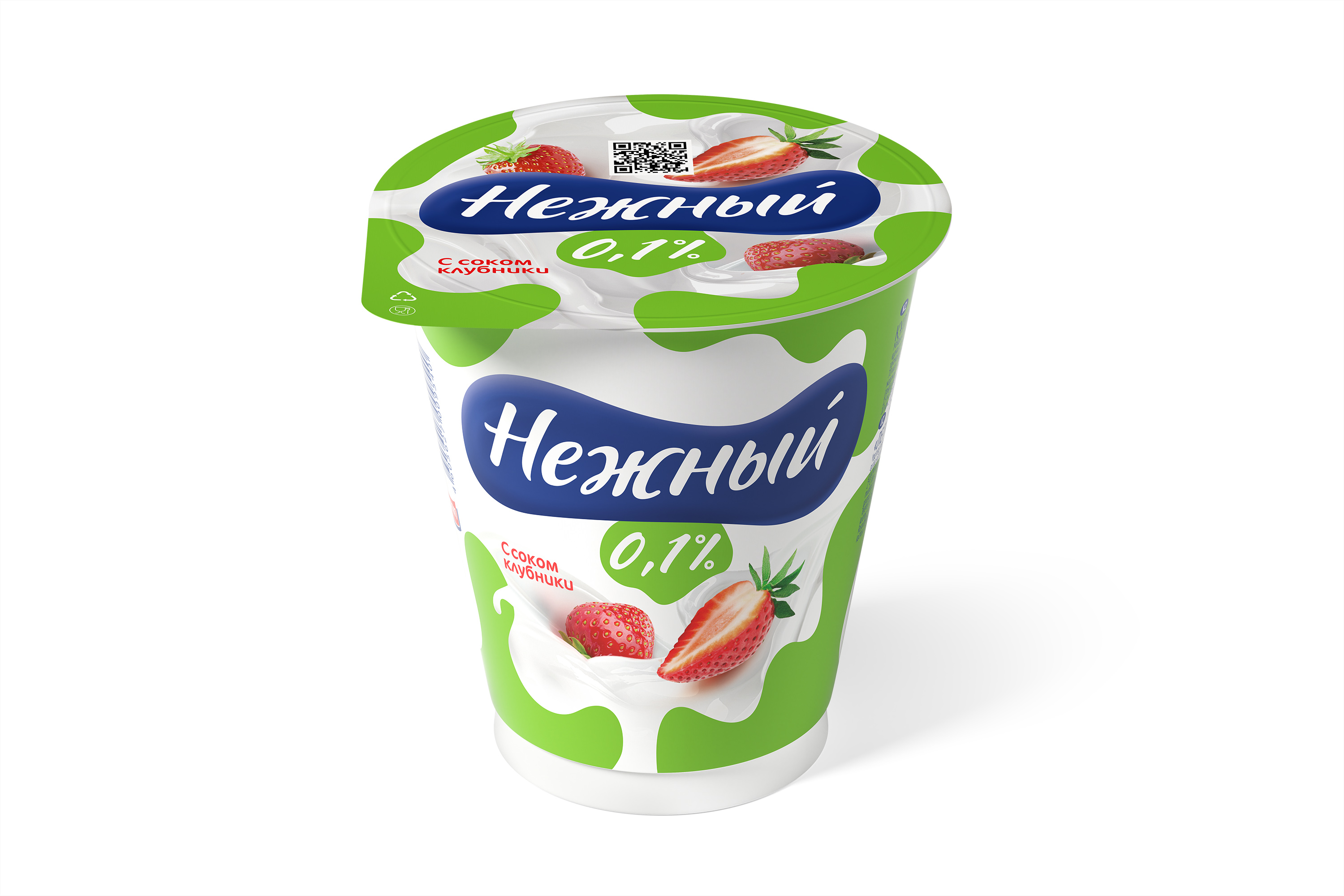 Йогурт Нежный легкий Кампина с соком клубники 0.1% 320г