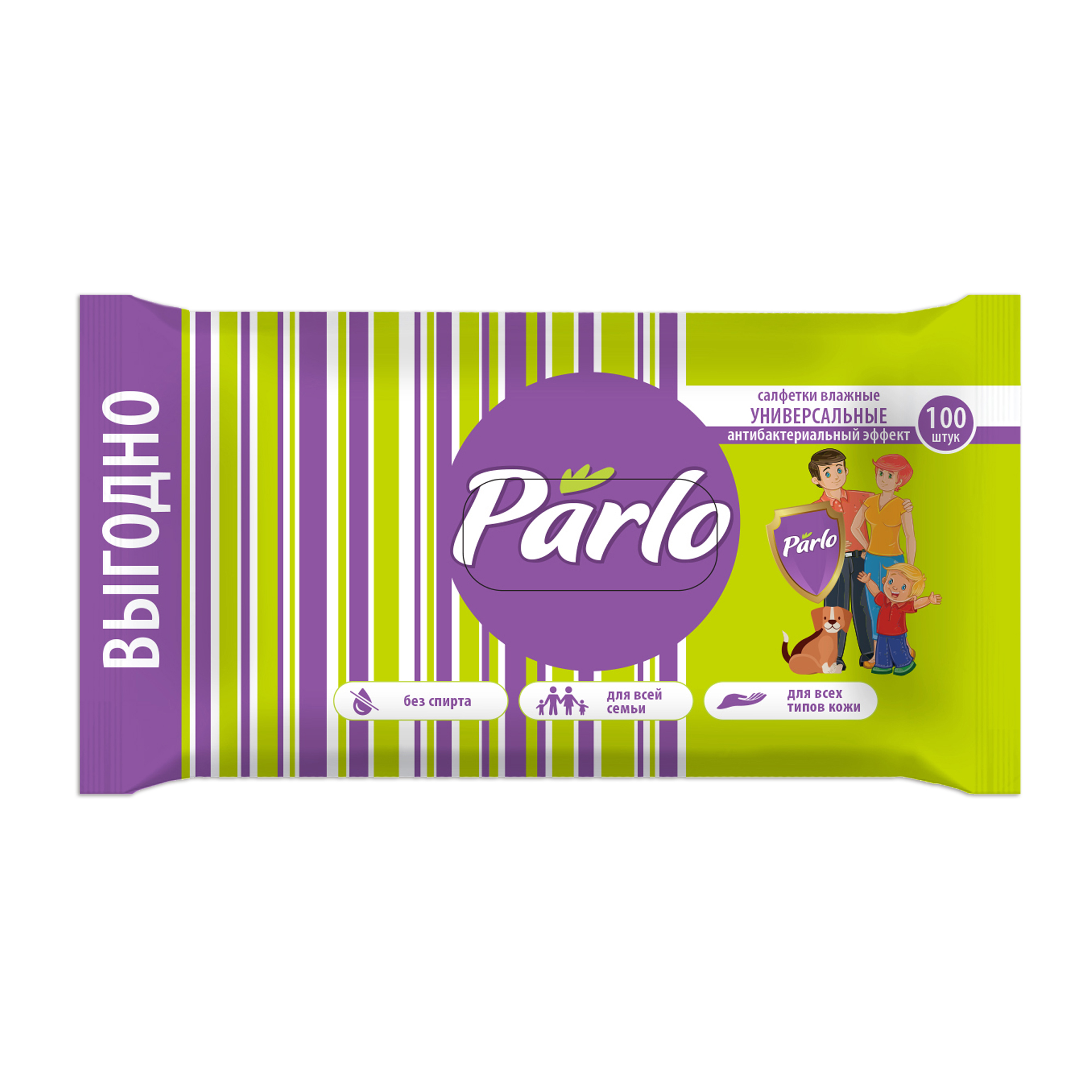 САЛФЕТКИ ВЛАЖНЫЕ ПАРЛО АНТИБАКТ УНИВЕРСАЛЬНЫЕ 100ШТ