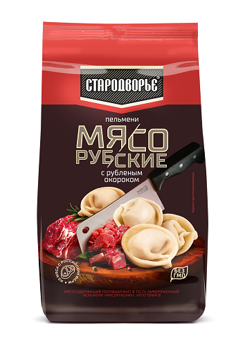 ПЕЛЬМЕНИ МЯСОРУБСКИЕ С РУБЛЕННЫМ ОКОРОКОМ 700ГР
