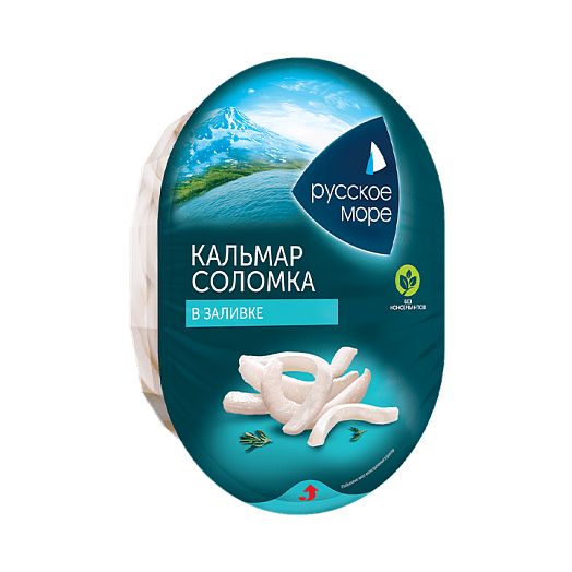 МЯСО КАЛЬМАРА РУССКОЕ МОРЕ СОЛОМКА В ЗАЛИВКЕ 180ГР