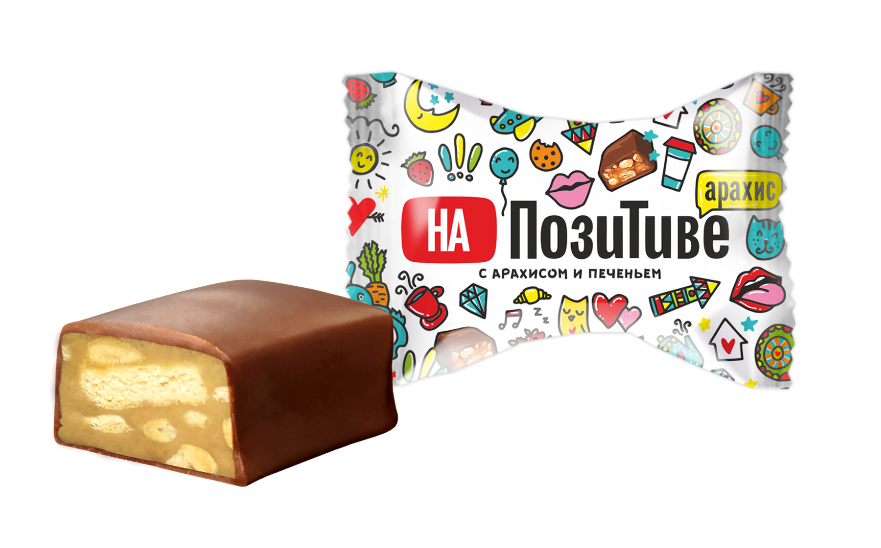 Конфеты SlaSti На позитиве арахис пленка 1 кг