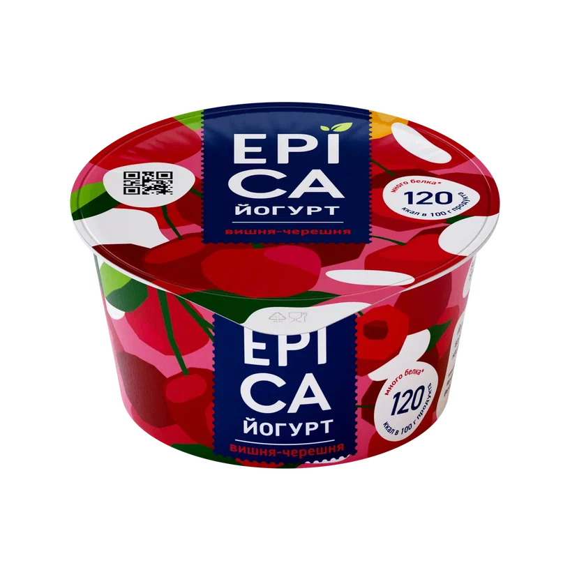 Йогурт EPICA с вишней и черешней, 4.8%, 130 г