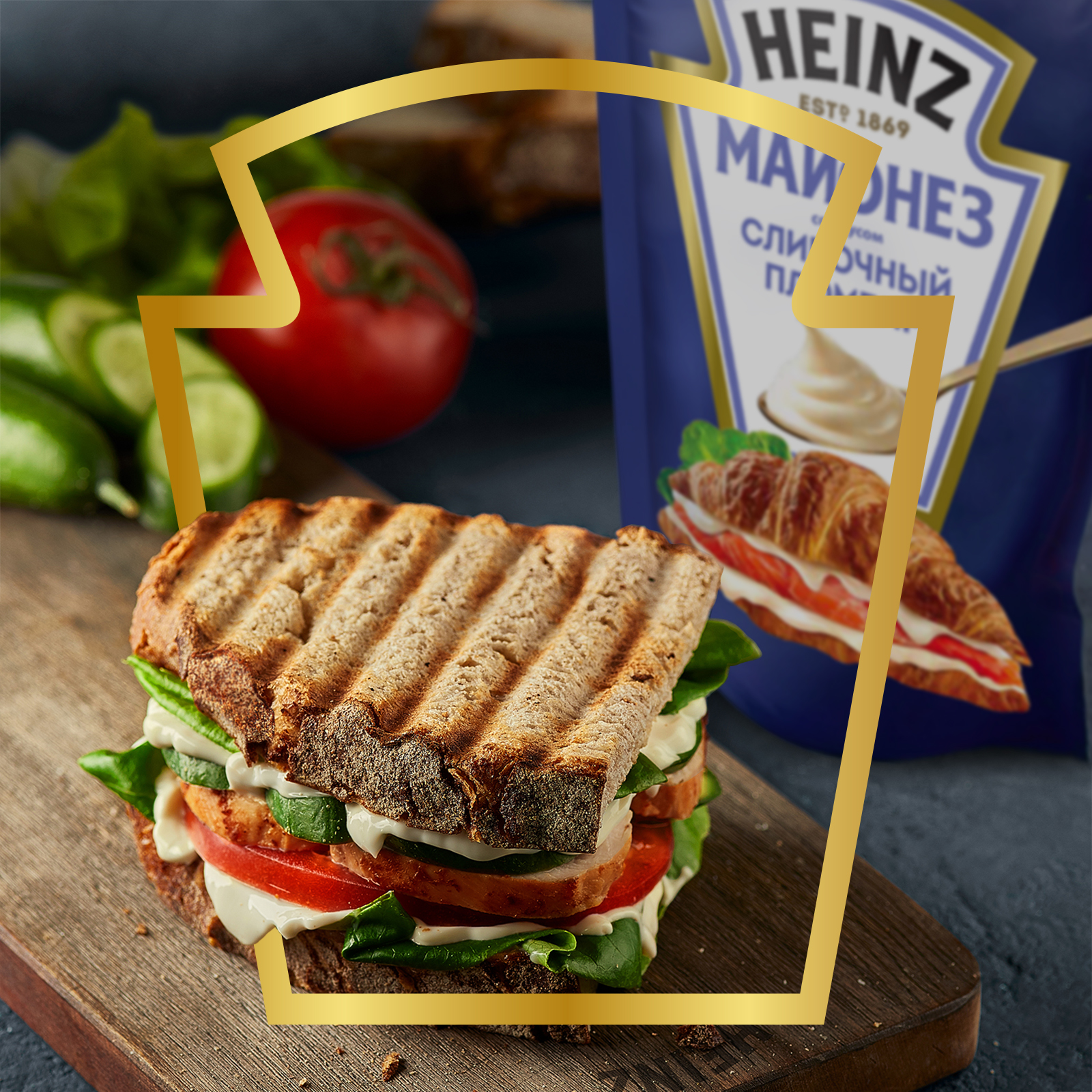 Майонез Хайнц класс. 67% дой-пак 300 г.