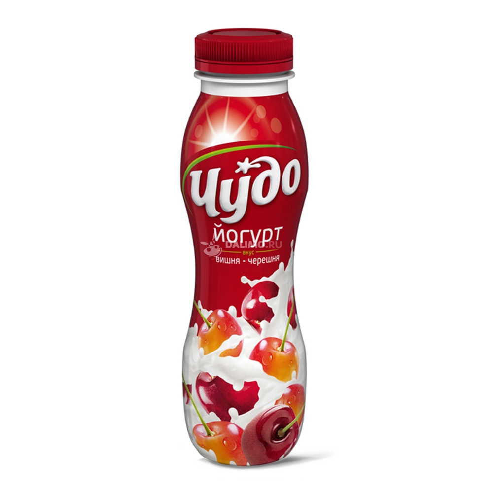 БЗМЖ ЙОГУРТ ЧУДО ПИТЬЕВОЙ ВИШНЯ/ЧЕРЕШНЯ 1,9% 260ГР