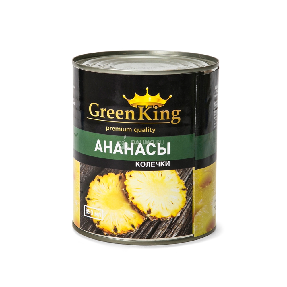 АНАНАСЫ В ЛЕГКОМ СИРОПЕ ГРИН КИНГ КОЛЕЧКИ 850ГР Ж/Б