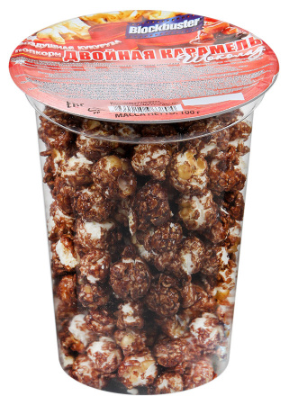 Попкорн Двойная карамель-шоколад Blockbuster готовый 100г