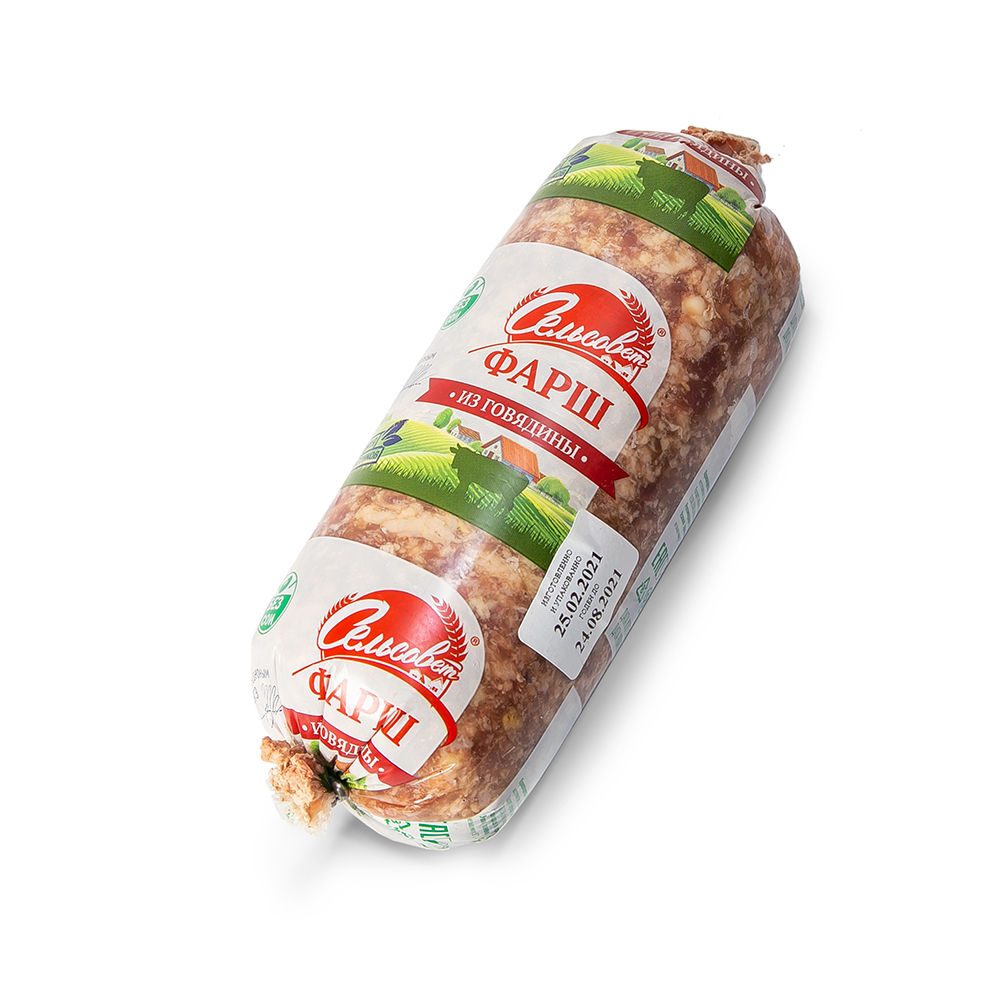 ФАРШ ИЗ ГОВЯДИНЫ ЗАМ 500ГР.СЕЛЬСОВЕТ